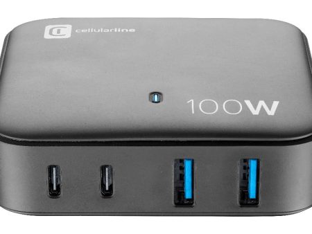 Carregador Cellularline Casa Multipower 2x USB-A + 2x USB-C 100W Preto For Cheap