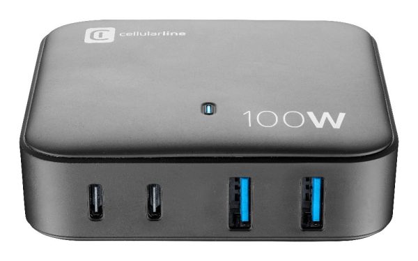 Carregador Cellularline Casa Multipower 2x USB-A + 2x USB-C 100W Preto For Cheap